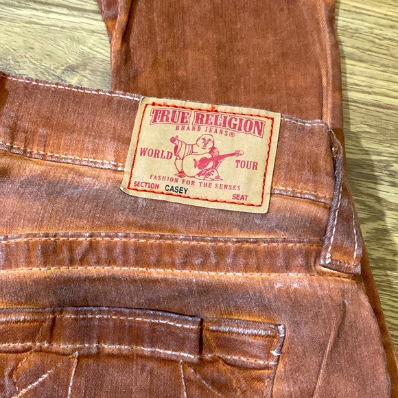True Religion “Casey” burnt orange skinny jeans jeggings size 28 - Picture 4 of 5